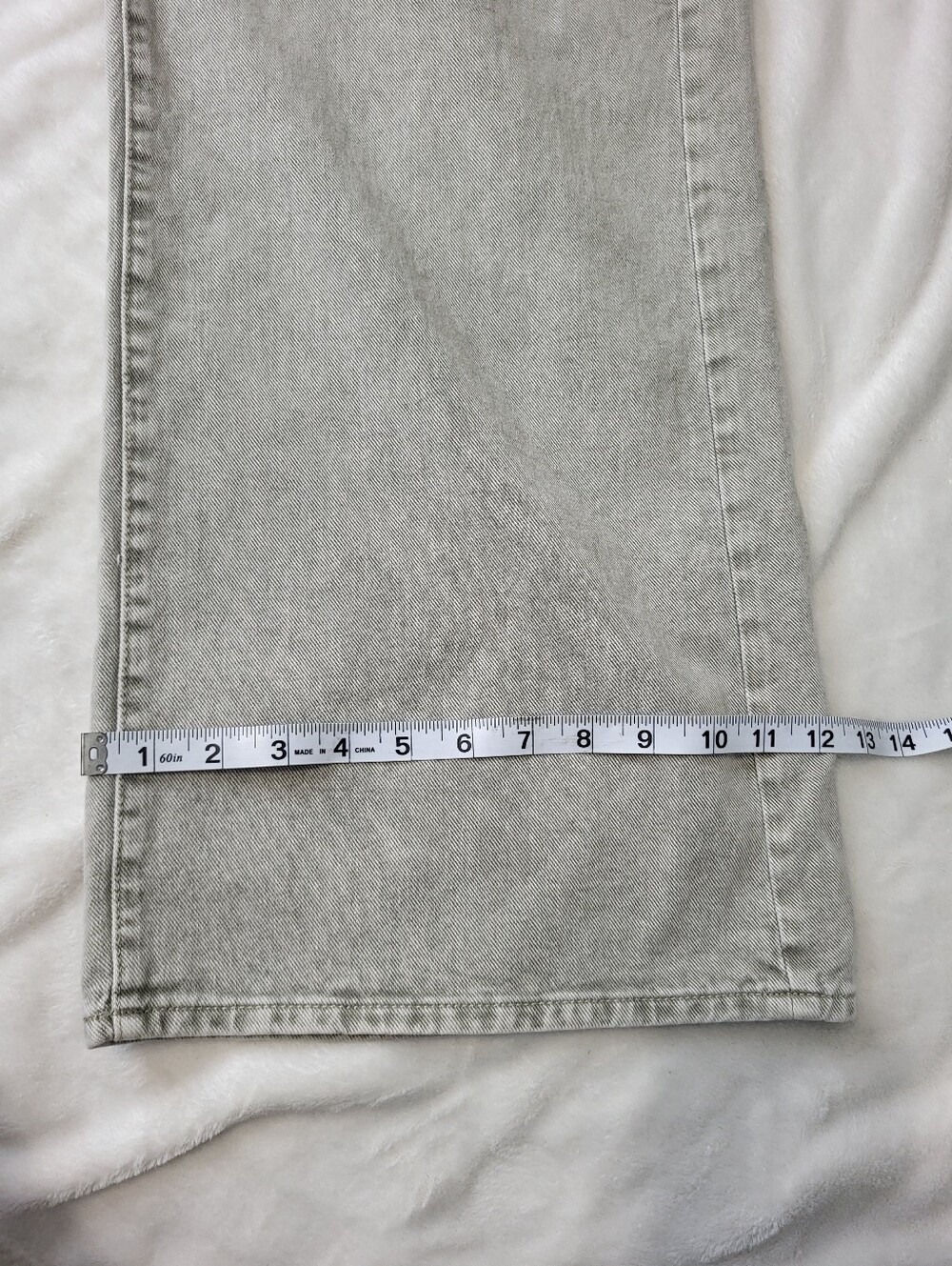 GAP Wide Leg High-Rise Jeans in Faded Light Gray Size 14 32R S - Picture 12 of 16